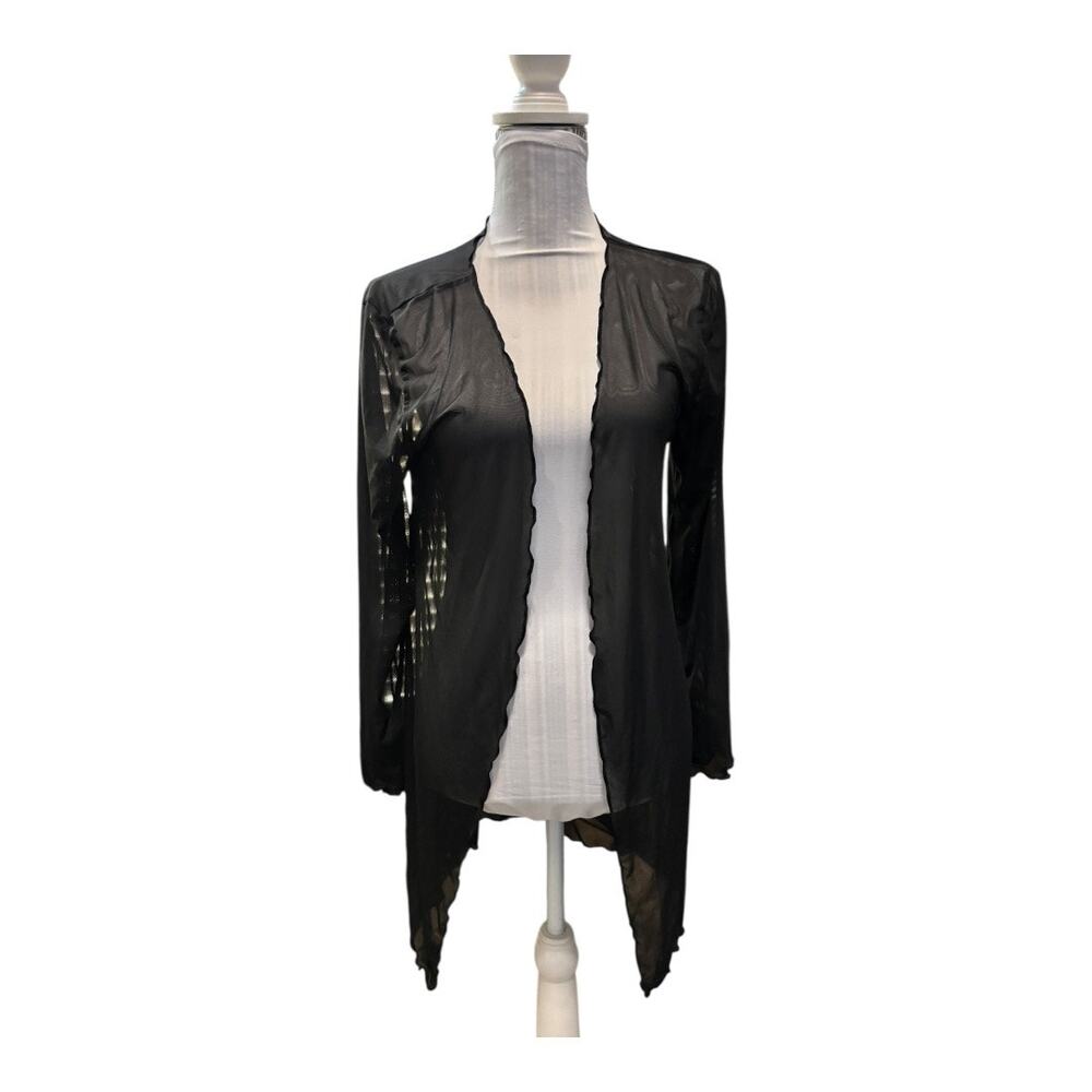 Black Sheer Coverup Long Sleeve Size S